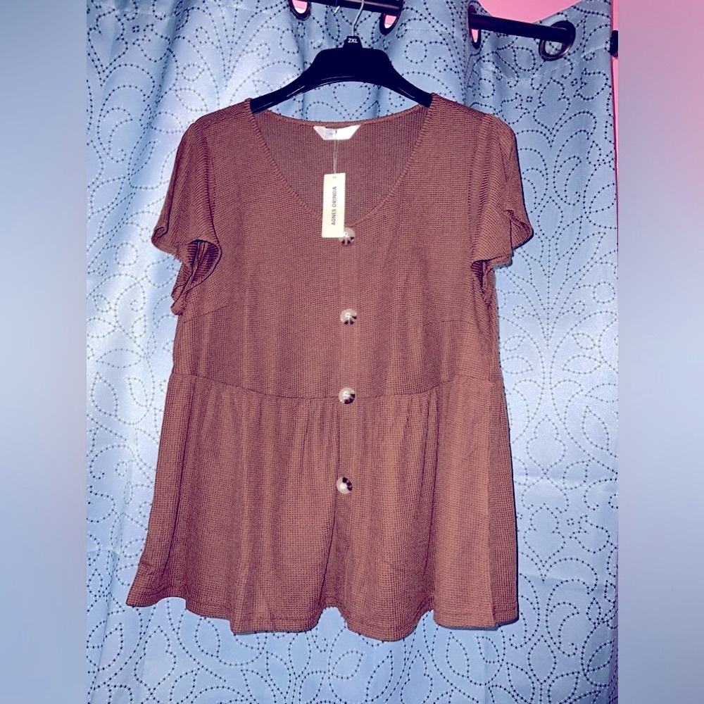 Brown Agnes Plus Size Agnes Orinda Top